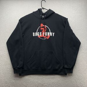 Bugs Bunny Space Jam 2 Hoodie Mens Large L Black Jumpman New Legacy Sweatshirt